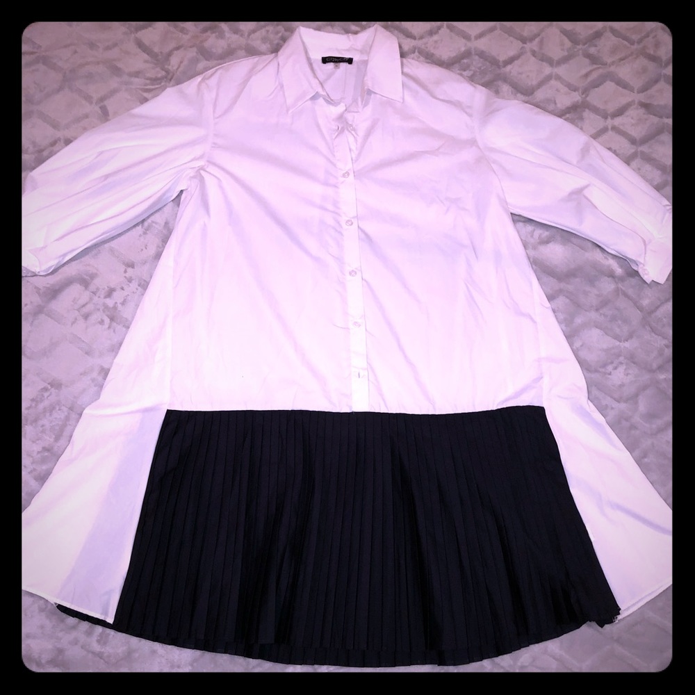 Pleated shirt dress